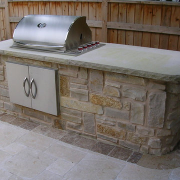 Backyard Landscape, Patio with Outdoor Kitchen