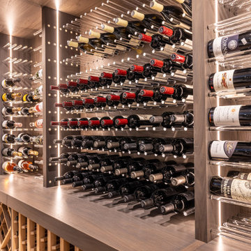 Custom Staircase Glass Wine Cellar & Display Cabinet in Newport Beach