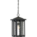 Quoizel - Quoizel EVG1911EK One Light Outdoor Hanging Lantern Everglade Earth Black - With a slight twist on classic Mission styling, the Everglade Outdoor Collection is perfect for the exterior of any home. The matte Earth Black finish is deep and rich providing the ideal backdrop for the rippling clear water glass. The straight lines and square-like details further enhance this great series.