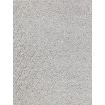 Brentwood Handwoven Wool/Viscose Ivory Area Rug, 6'x9'