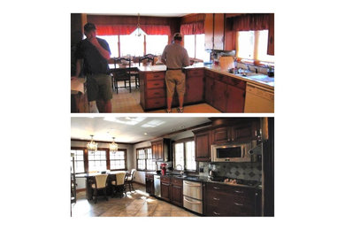 Example of a classic kitchen design in Other