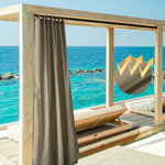 Yescom - LAGarden Outdoor Curtain Panel Tab Top UV30+ Porch Pergola Backyard 2 Piece, Coffee Liqueur, 54"x84" - Features: