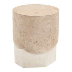 Caldera Stone Stool - Outdoor Footstools And Ottomans