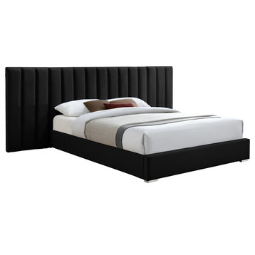 Pablo Velvet Upholstered Bed, Black, King