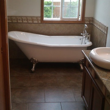 Master Bath with glass block