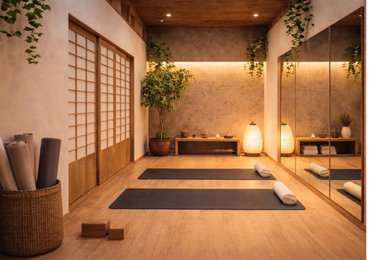 Home gym photo in Los Angeles