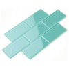 Glass Subway Tile, Teal, Sample Swatch