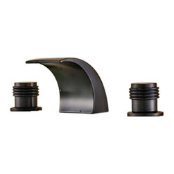Reno Oil Rubbed Bronze Waterfall Deck Mount Sink Faucet - Bathroom Sink Faucets