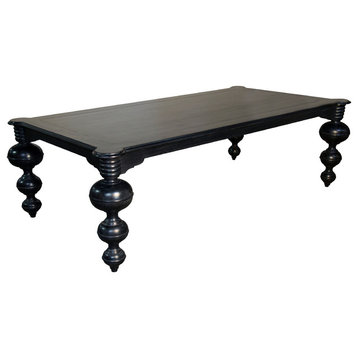 Claudio Dining Table, Hand Rubbed Black