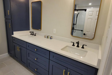 Modern Blue Bathroom Renovation