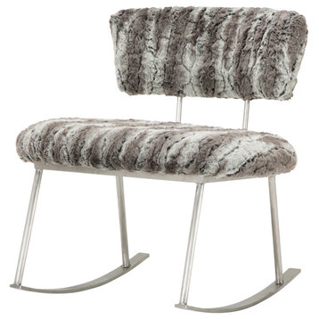 Pebble Beach Rocker Chair, Moondust and Brushed Silver