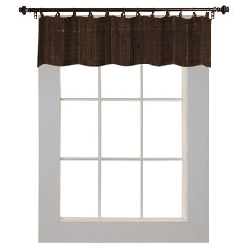 Versailles Patented Ring Top Bamboo 12" Valance, Espresso