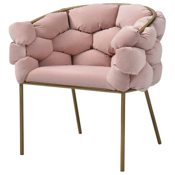 Modrest Debra Modern Pink Fabric Dining Chair