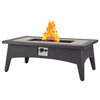 Modway Splendor Aluminum & Rattan Fire Pit Patio Coffee Table in Espresso