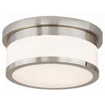 Livex Lighting - Livex Lighting 65501-91 Stafford - 2 Light Flush Mount in Stafford Style - 10 In - Smartly trimmed in brushed nickel bands, this handStafford 2 Light Flu Brushed Nickel SatinUL: Suitable for damp locations Energy Star Qualified: n/a ADA Certified: n/a  *Number of Lights: 2-*Wattage:40w Medium Base bulb(s) *Bulb Included:No *Bulb Type:Medium Base *Finish Type:Brushed Nickel