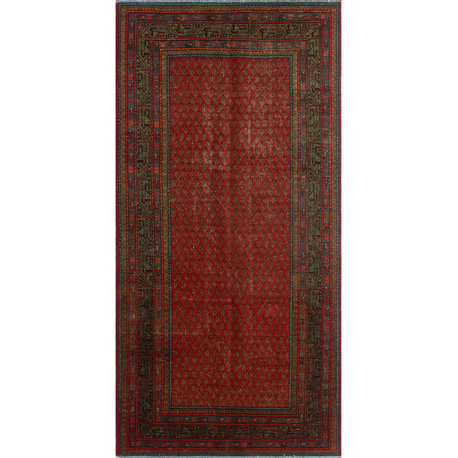 Semi Antique Yani Red/Light Green Rug, 4'11x10'1