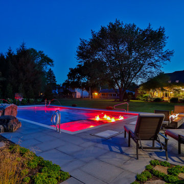 Arlington Heights, IL Swimming Pool and Hot Tub with Jump Rock
