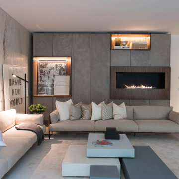 Living Room with Linear Fireplace, Avenida da Liberdade