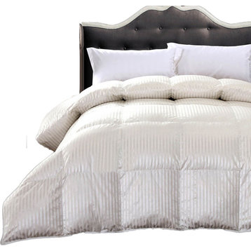 Baffle Box Silk Stripe Down Comforter, 900 TC, Full/Queen