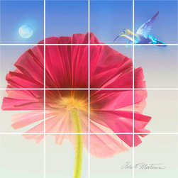 Hummingbird Night Messenger - 12.75" x 12.75" - Ceramic Tile Murals - Tile Murals