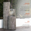 41" Tall Outdoor Tiering Column Zen Fountain With LED Lights