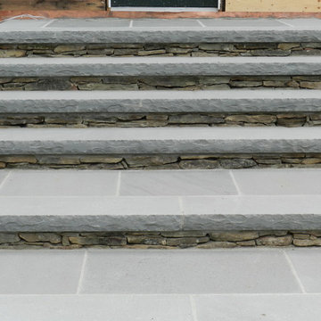 Stone Stairs and Raised Stone Wall Planter