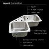 Houzer LCR-3221-1 Legend Series Stainless Steel 4-Hole Corner Bowl Sink
