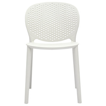 Midcentury Polypropylene Kids Side Chair, Set of 4, White