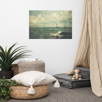 Beach House Art Prints: Echoes of Yesterday Subdued Retro Coastal Photorealism