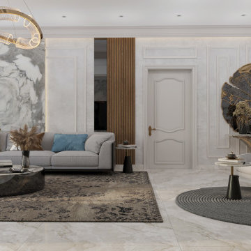 Luxury Contemporary Villa Living Room Design – Dubai, UAE