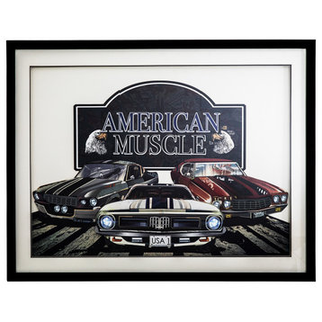 American Muscle ', 3D Collage, 40"x30" Wall Art, Framed