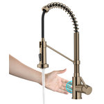 Kraus USA - Bolden Touchless Sensor 2-Function Pull-Down 1-Handle Kitchen Faucet - KRAUS Bolden Touchless Sensor Commercial Pull-Down Single Handle 18-Inch Kitchen Faucet in Spot Free Antique Champagne Bronze