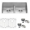 Ruvati 30" Low-Divide Undermount Stainless Steel Kitchen Sink, RVH7355