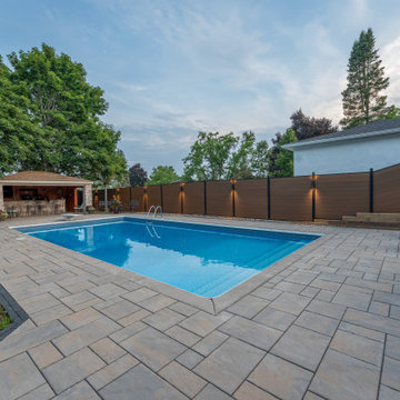 Modern Composite Privacy Fence with Integrated Lighting