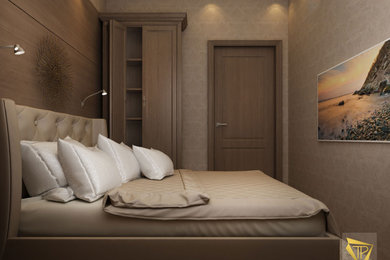 This is an example of a modern bedroom in Manchester.