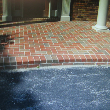 Solid Brick water fountain & paver porch built in 2001 still works today