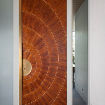 Rocky River Custom Teak and Brass Entry Door