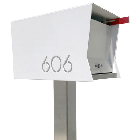 The RetroBox with Locking doors. Modern Pole Mounted Mailbox, Pole not included.