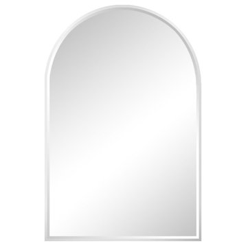 18x36 inch Arch  Frameless Mirror 1 beveled edge with Hooks
