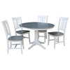 International Concepts 36" Solid Wood Extension Dining Table With 4 Chairs