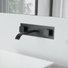 VIGO Titus Dual Lever Wall Mount Bathroom Faucet, Matte Black