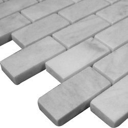 Carrara Marble Italian White Bianco Carrera 1x2 Mosaic Tile Honed - Home Accessories & Decor
