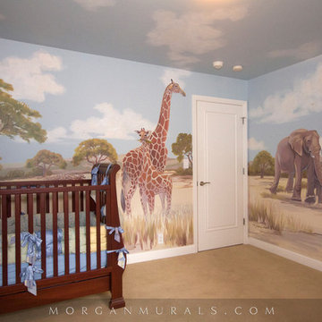 African Safari Wall Mural of Animal Wildlife