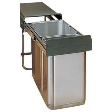 Top Mount Double 10 l/20 l Undersink Waste Container SS Rev-A-Shelf 8-785-30-2SS