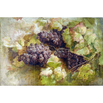 Tile Mural Kitchen Backsplash Vine Fruits Pattern Grapes, Ceramic Matte