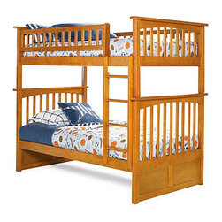 Caramel Latte Columbia Twin over Twin Bunk Bed - Bunk Beds