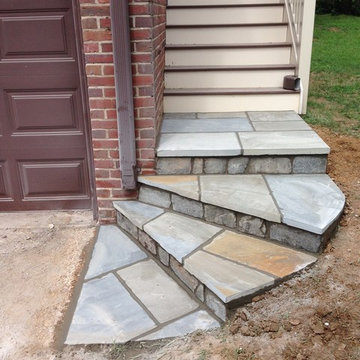 Flagstone Walkway in Silver Spring MD, Half Circle Steps