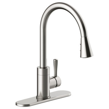 Design House 595140 Baylor 1.8 GPM 1 Hole Kitchen Faucet - Satin Nickel