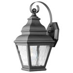 Livex Lighting - Exeter Outdoor Wall Lantern, Black - Finished in black with clear water glass, this outdoor wall lantern offers plenty of stylish illumination for your home's exterior.