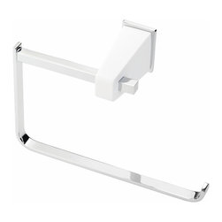 Secret Bath. Large towel Ring. White-Chrome. Dana collection - Towel Rings